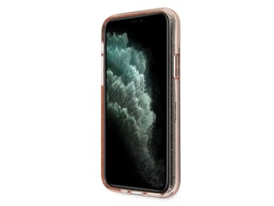 Funda rígida rosa/rosa con purpurina Guess GUHCN65PCGLPI para iPhone 11 Pro Max Funda rígida rosa/rosa con purpurina Guess GUHCN65PCGLPI para iPhone 11 Pro Max