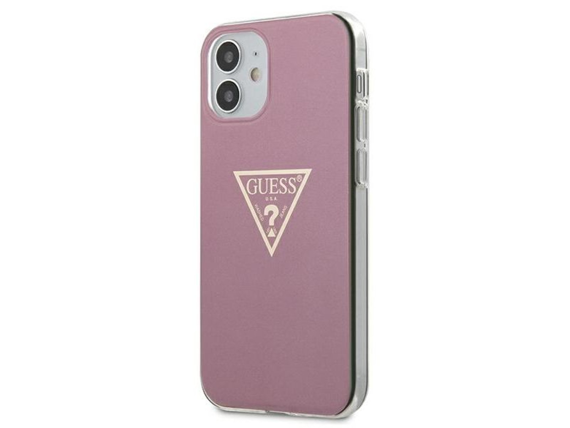 Capa rígida rosa/rosa metálica Guess GUHCP12SPCUMPTPI para iPhone 12 mini 5.4
