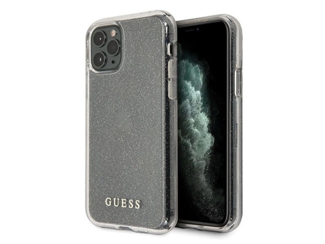Guess GUHCN65PCGLSI iPhone 11 Pro Max silver/silver hard case Glitter