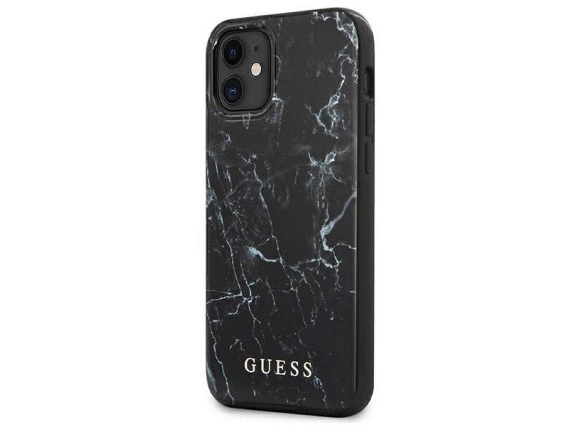 Funda Guess Marble para iPhone 12 mini - Negra