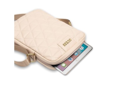 Bolso Guess GUTB10QLPK de 25 cm (10"), color rosa/rosa, acolchado para tablet. Bolso Guess GUTB10QLPK de 25 cm (10"), color rosa/rosa, acolchado para tablet.