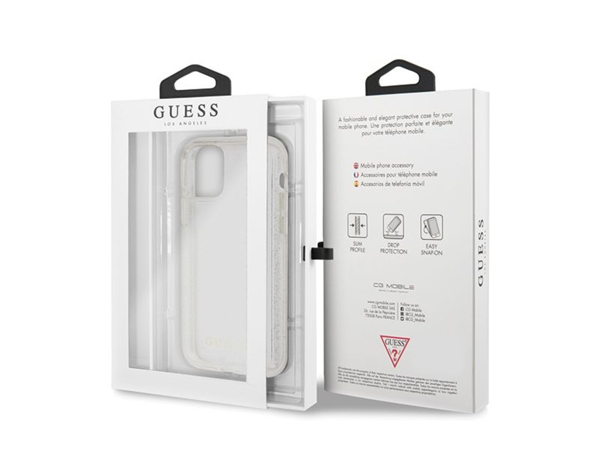 Guess GUHCN58PCGLSI iPhone 11 Pro silver/silver hard case Glitter