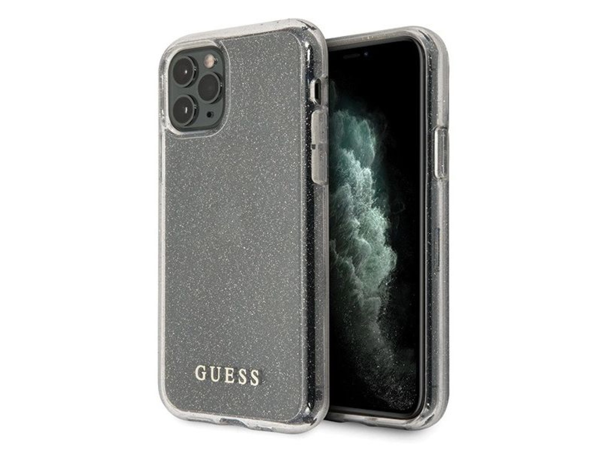 Guess GUHCN65PCGLSI iPhone 11 Pro Max silver/silver hard case Glitter