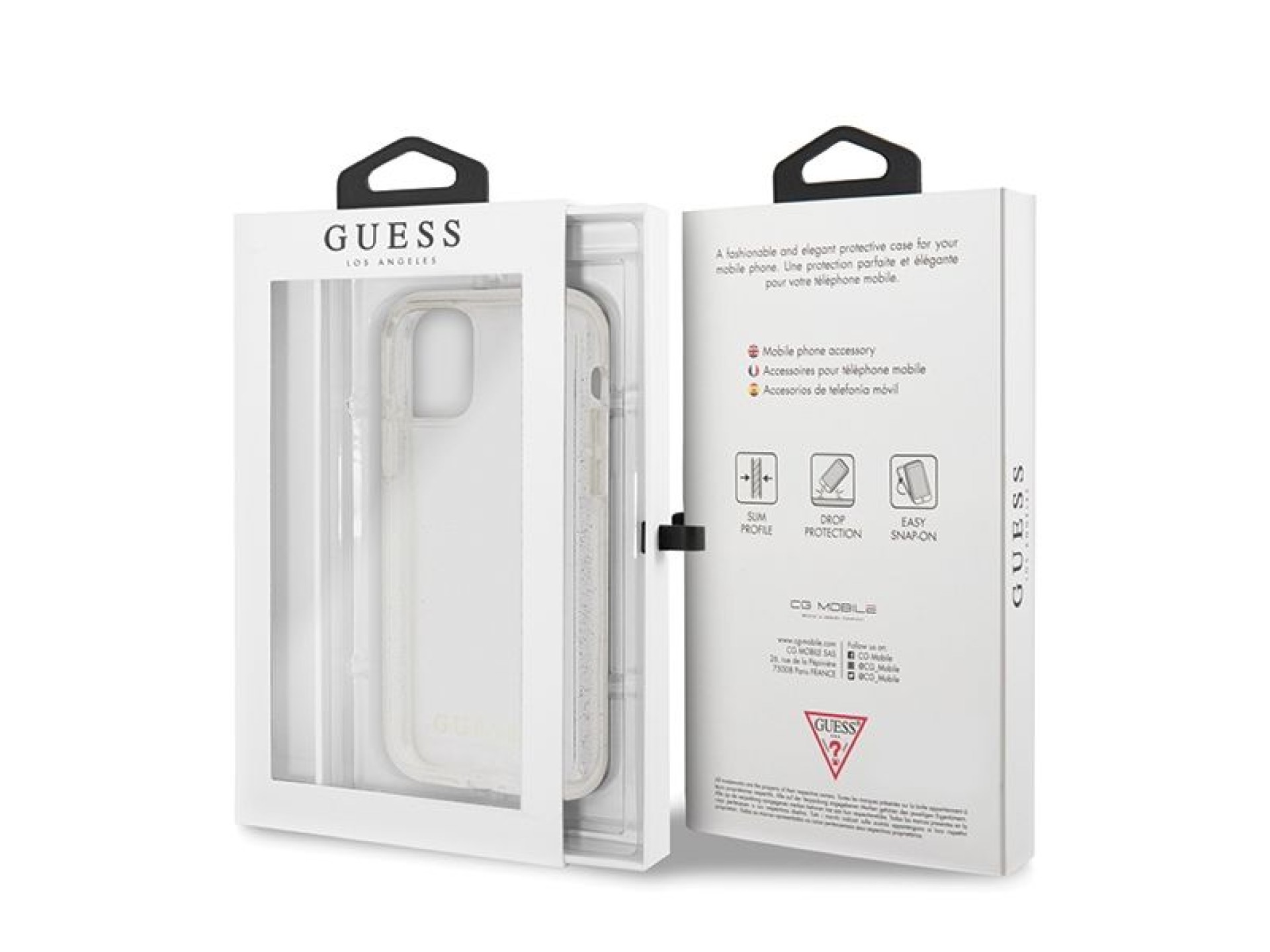 Guess GUHCN65PCGLSI iPhone 11 Pro Max silver/silver hard case Glitter