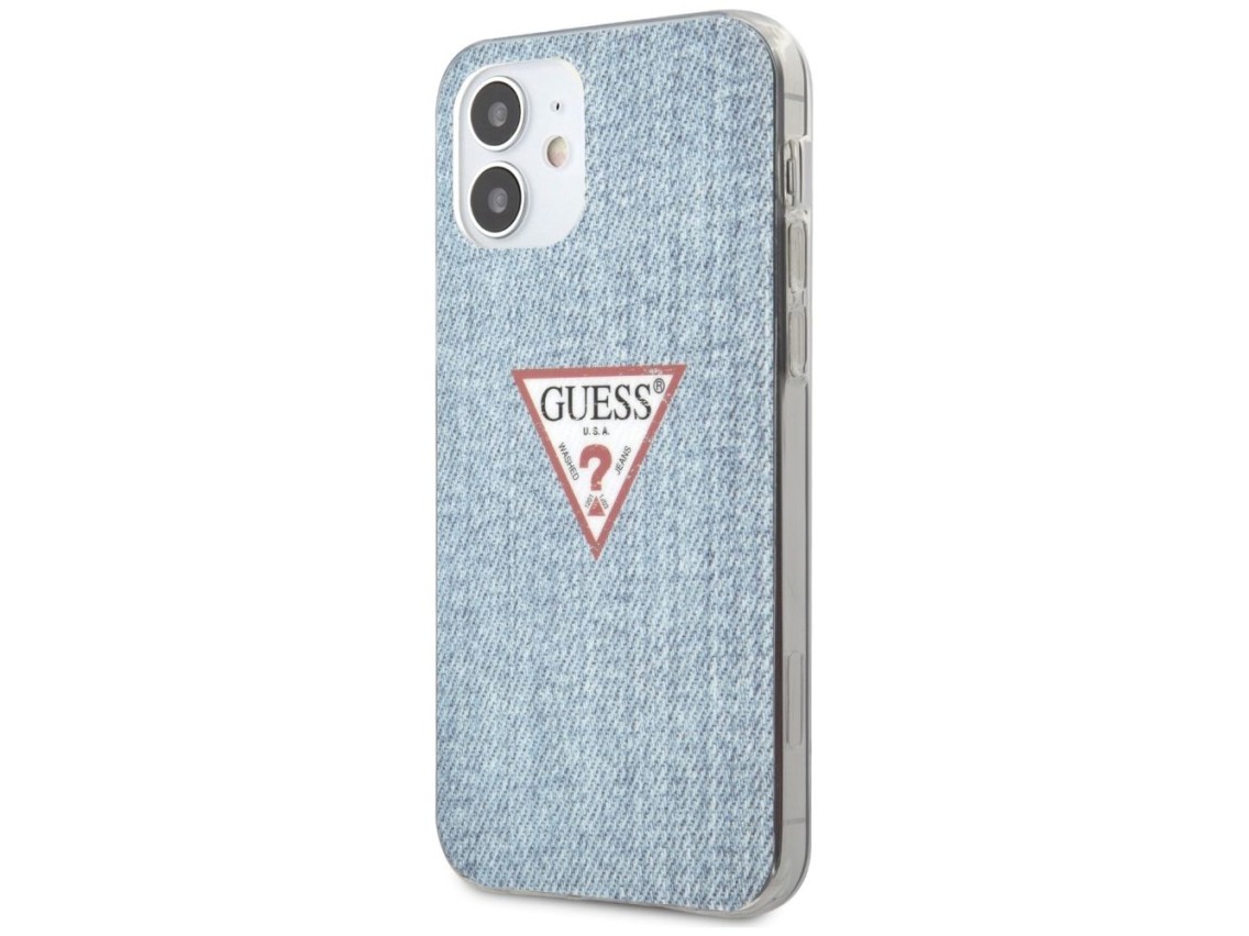 Funda rígida Guess GUHCP12SPCUJULLB para iPhone 12 mini de 5,4" en azul/azul claro, colección Jeans