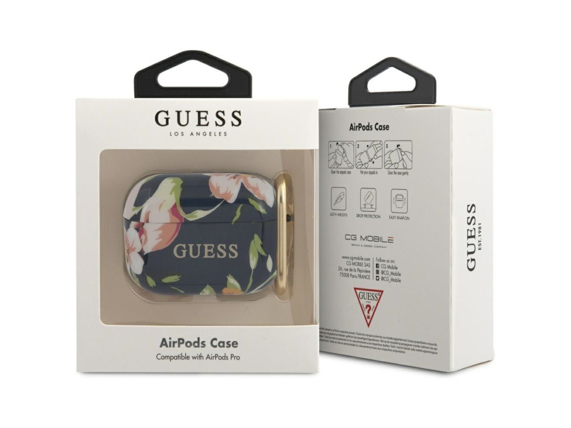 Capa Guess GUACAPTPUBKFL03 para AirPods Pro azul/azul N.3 Coleção Flor