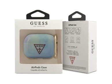 Capa Guess GUACAPTPUMCGC02 para AirPods Pro, cole��o Tie & Dye azul/azul