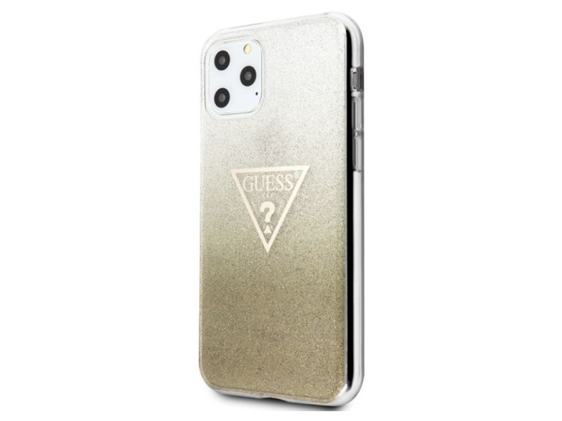 Guess GUHCN65SGTLGO iPhone 11 Pro Max gold/gold hard case Glitter Triangle