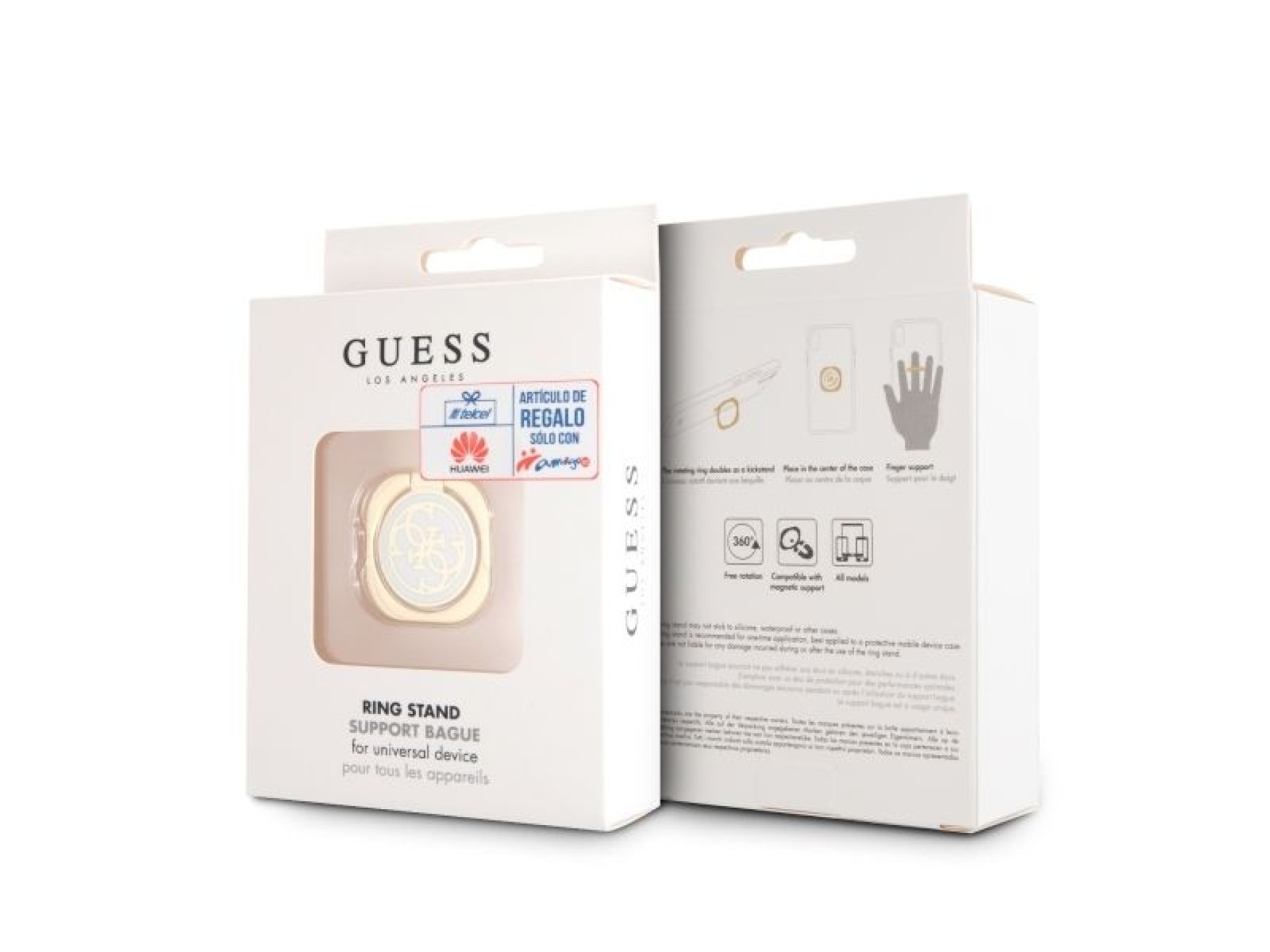Soporte para anillos Guess GURSEQGWH dorado y blanco / dorado y blanco 4G