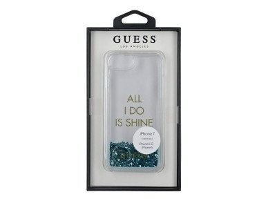 Guess GUHCP7GLUQBL iPhone 6/7/8 /SE 2020 / SE 2022 blue/blue hard case Liquid Glitter Party