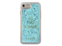 Capa r�gida azul com glitter l�quido Guess GUHCP7GLUQBL para iPhone 6/7/8/SE 2020/SE 2022