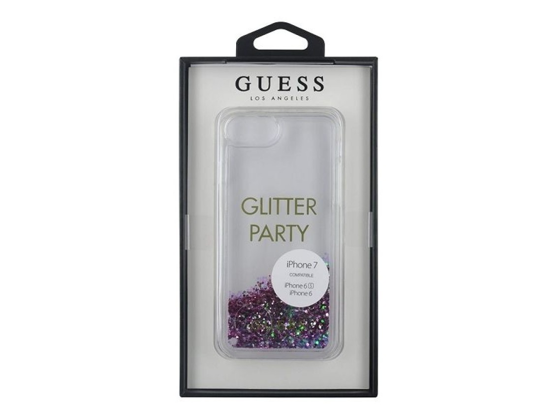 Guess GUHCP7GLUQPU iPhone 6/7/8 /SE 2020 / SE 2022 purple/purple hard case Liquid Glitter Party