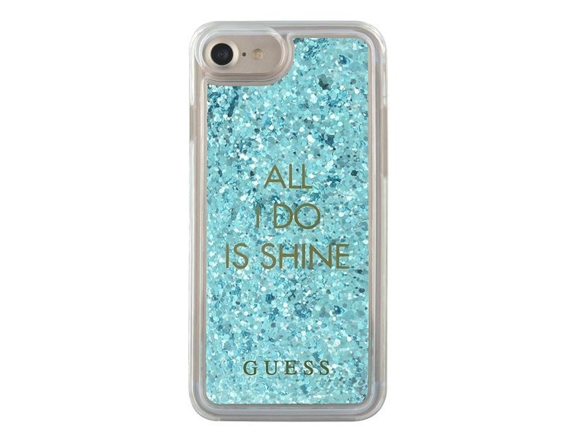 Capa rígida azul com glitter líquido Guess GUHCP7GLUQBL para iPhone 6/7/8/SE 2020/SE 2022
