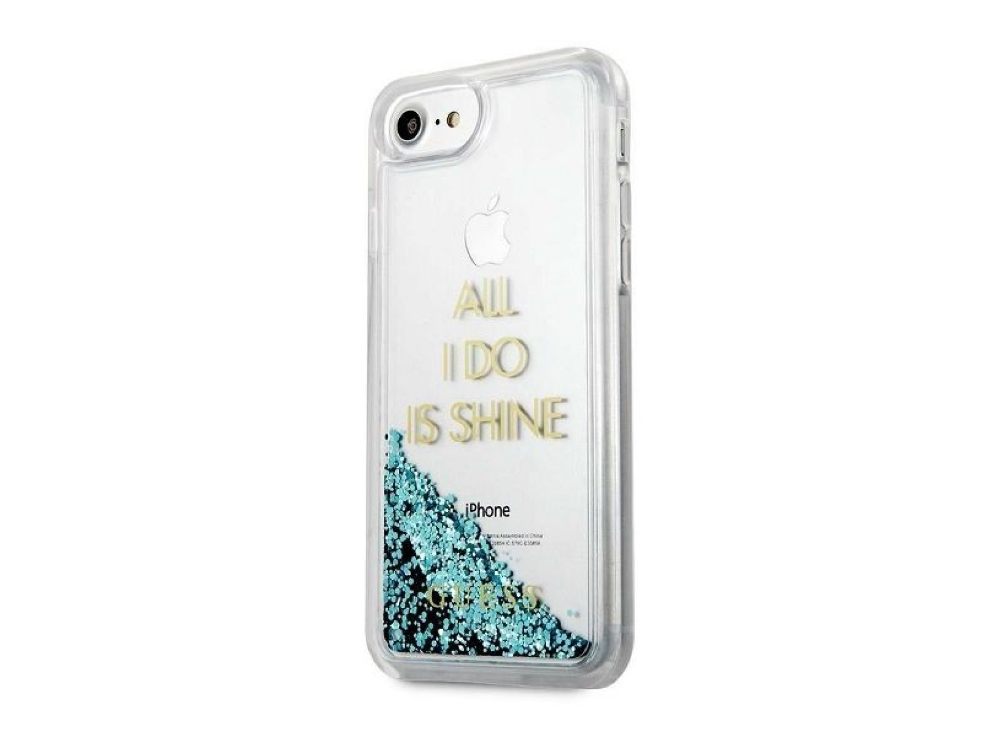 Capa rígida azul com glitter líquido Guess GUHCP7GLUQBL para iPhone 6/7/8/SE 2020/SE 2022
