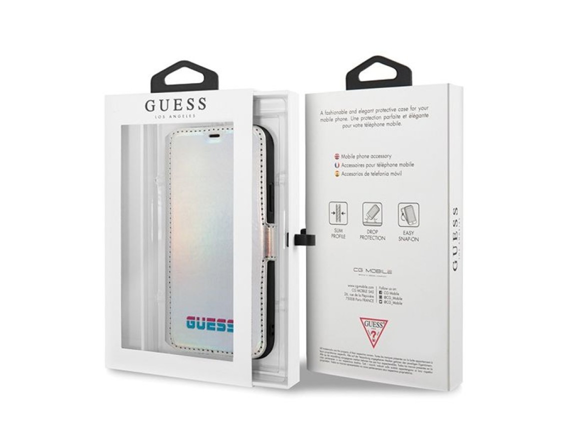 Capa Guess GUFLBKN58BLD para iPhone 11 Pro prateada/prateada iridescente