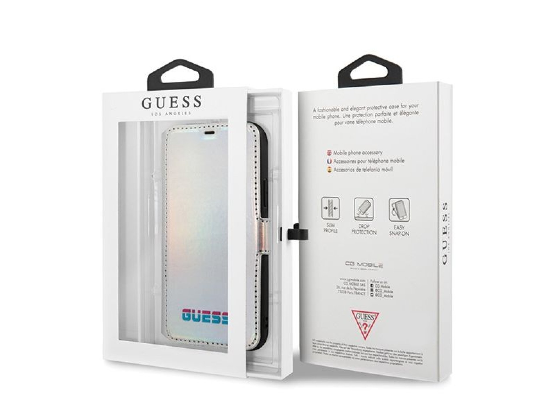 Guess GUFLBKN65BLD iPhone 11 Pro Max silver/silver book Iridescent