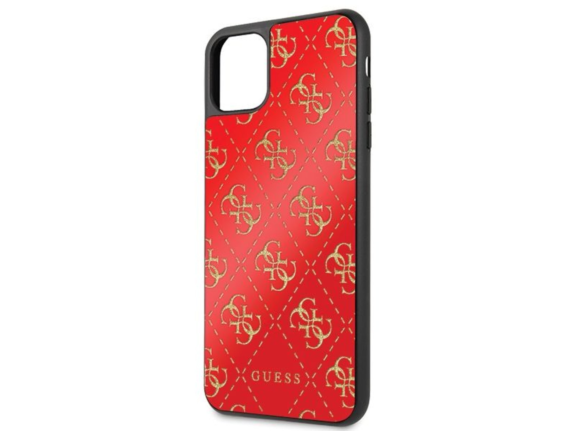 Funda rígida Guess GUHCN654GGPRE para iPhone 11 Pro Max, color rojo/rojo, doble capa con purpurina,