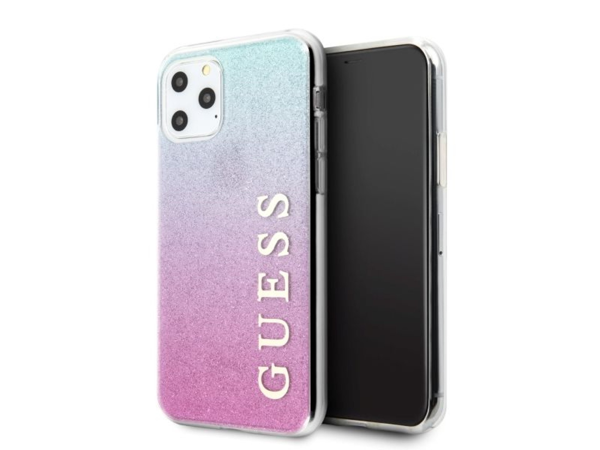 Guess GUHCN58PCUGLPBL iPhone 11 Pro rose blue/pink blue hard case Glitter Gradient