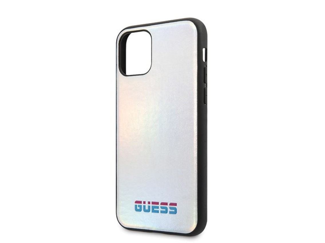 Capa rígida Guess GUHCN58BLD para iPhone 11 Pro, prata/prata iridescente.
