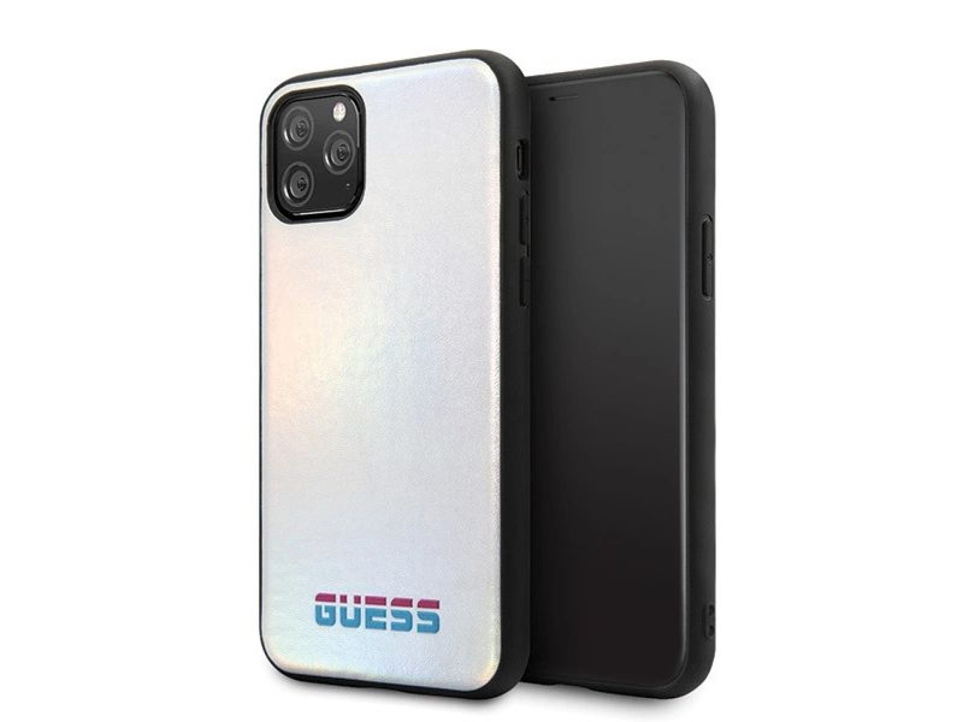 Capa rígida Guess GUHCN58BLD para iPhone 11 Pro, prata/prata iridescente.
