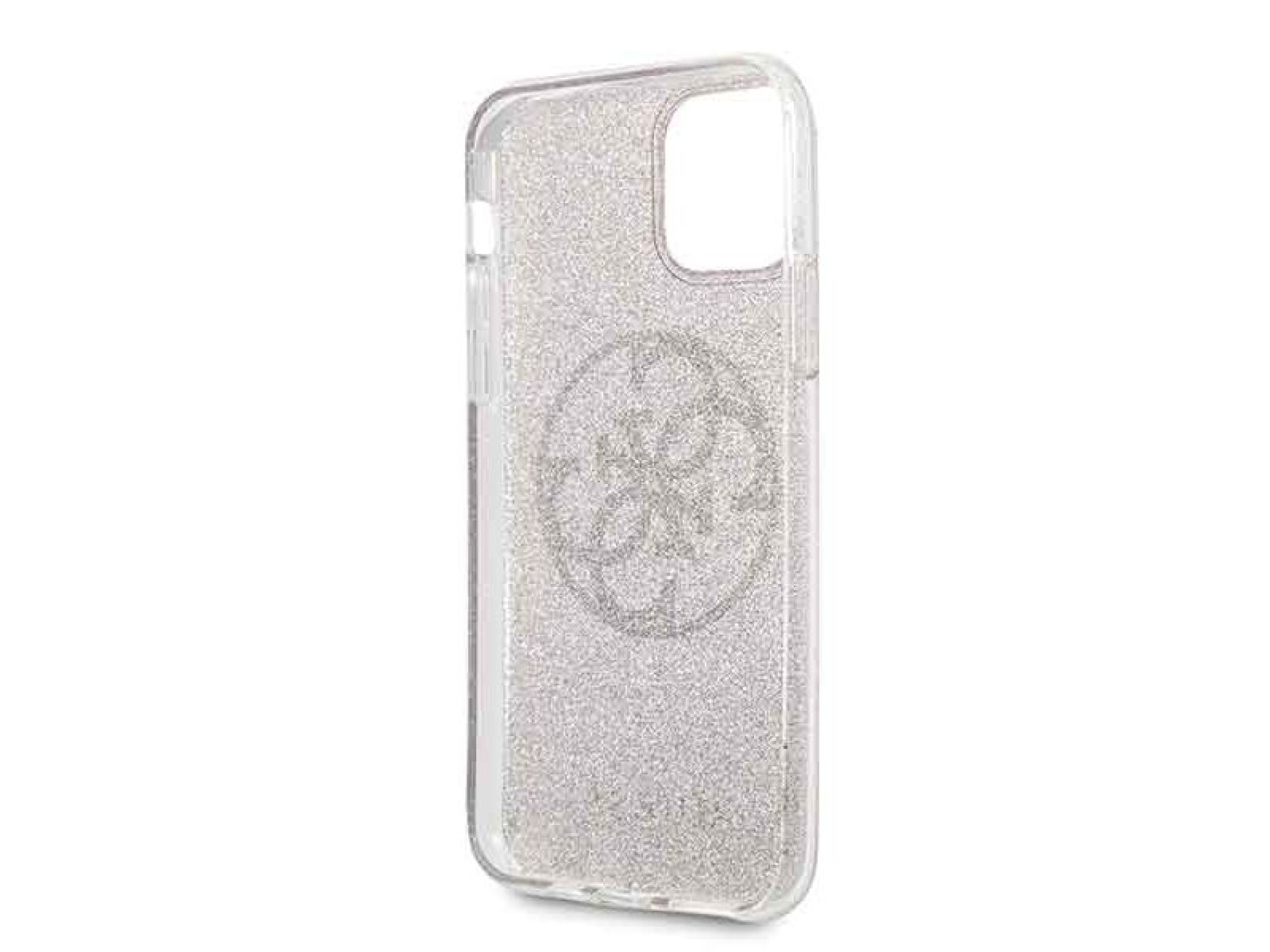 Capa rígida rosa Guess GUHCN58PCUGLPI para iPhone 11 Pro 4G com glitter circular