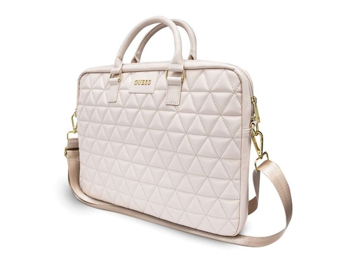 Bolsa acolchoada Guess para laptop de 16" - rosa