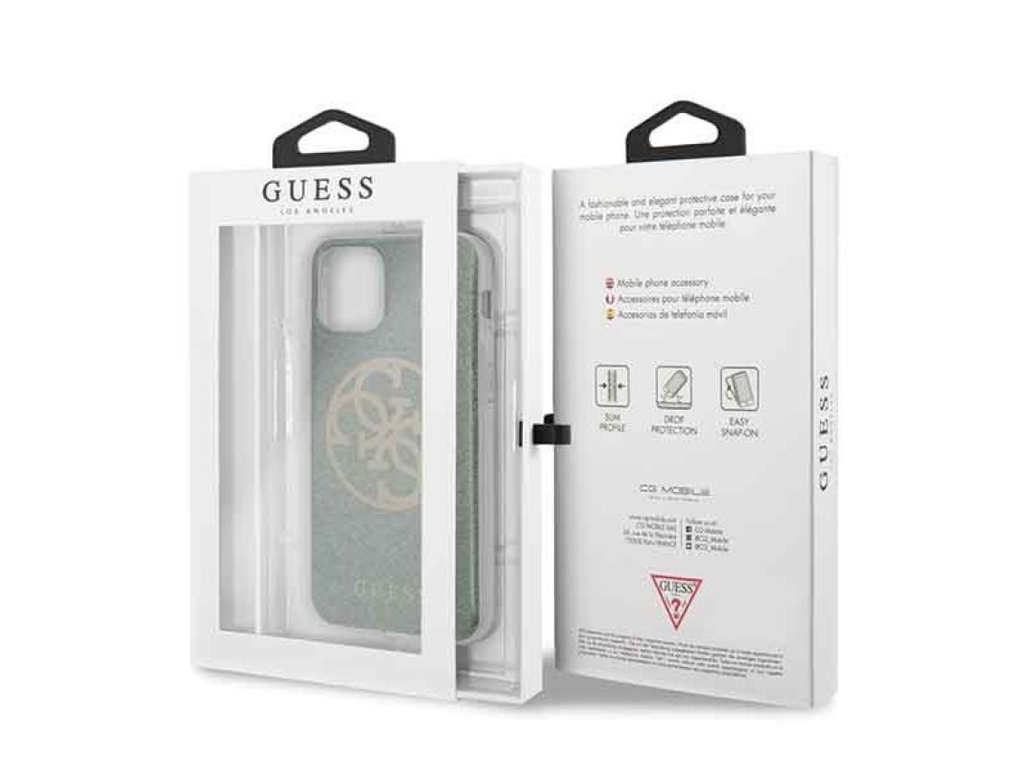 Guess GUHCN58PCUGLKA iPhone 11 Pro khaki hard case 4G Circle Glitter