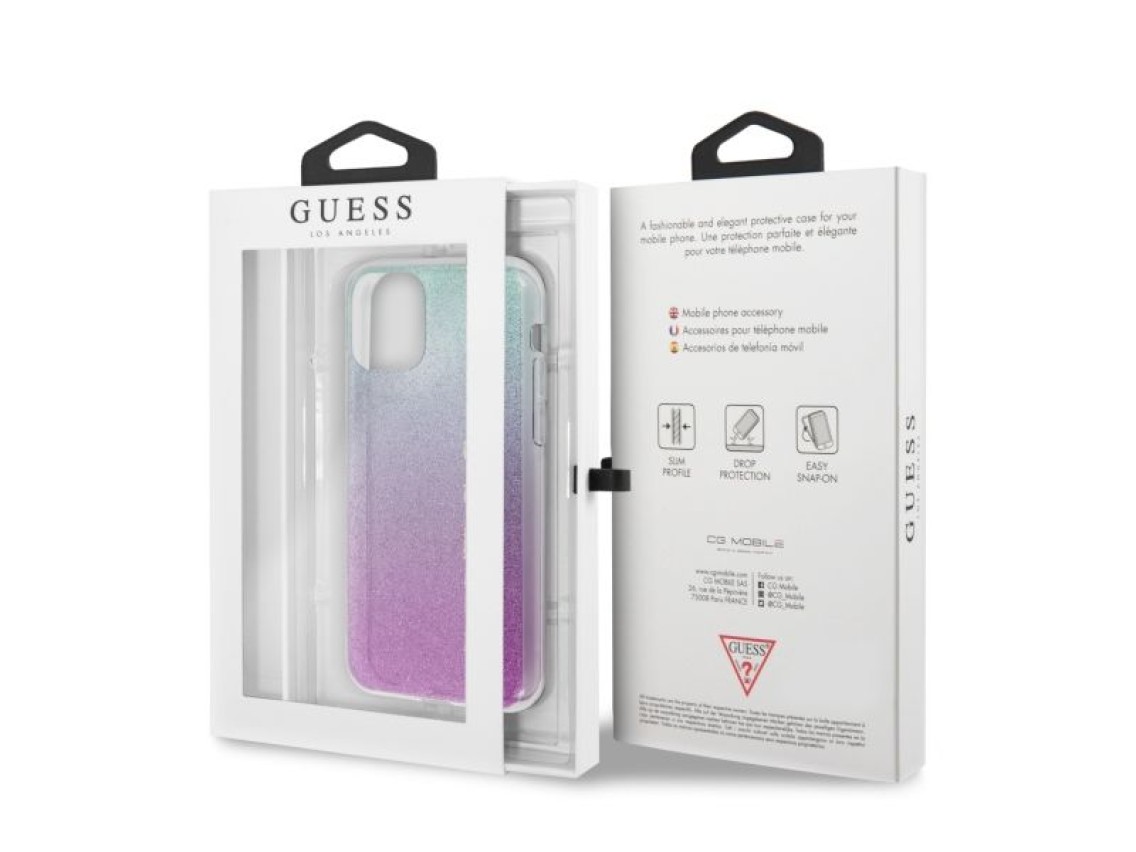 Guess GUHCN65PCUGLPBL iPhone 11 Pro Max rose blue/pink blue hard case Glitter Gradient