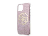 Capa rígida rosa Guess GUHCN58PCUGLPI para iPhone 11 Pro 4G com glitter circular Capa rígida rosa Guess GUHCN58PCUGLPI para iPhone 11 Pro 4G com glitter circular