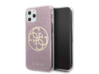 Guess GUHCN58PCUGLPI iPhone 11 Pro różowy/pink hard case 4G Circle Glitter Guess GUHCN58PCUGLPI iPhone 11 Pro różowy/pink hard case 4G Circle Glitter