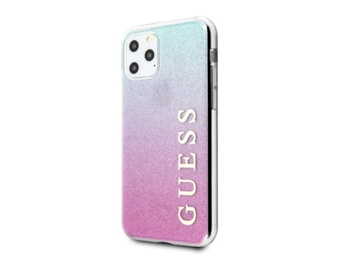 Guess GUHCN65PCUGLPBL iPhone 11 Pro Max rose blue/pink blue hard case Glitter Gradient