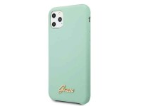 Funda rígida Guess GUHCN58LSLMGG para iPhone 11 Pro, color verde/verde, de silicona con logo dorado Funda rígida Guess GUHCN58LSLMGG para iPhone 11 Pro, color verde/verde, de silicona con logo dorado