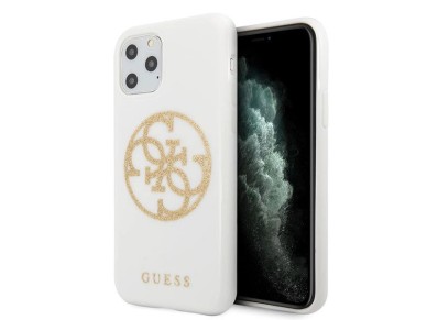 Guess GUHCN65TPUWHGLG iPhone 11 Pro Max white/white hard case Glitter 4G Circle Logo Guess GUHCN65TPUWHGLG iPhone 11 Pro Max white/white hard case Glitter 4G Circle Logo