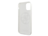 Capa rígida branca/branca com glitter e logo 4G da Guess para iPhone 11 Pro Max. Capa rígida branca/branca com glitter e logo 4G da Guess para iPhone 11 Pro Max.