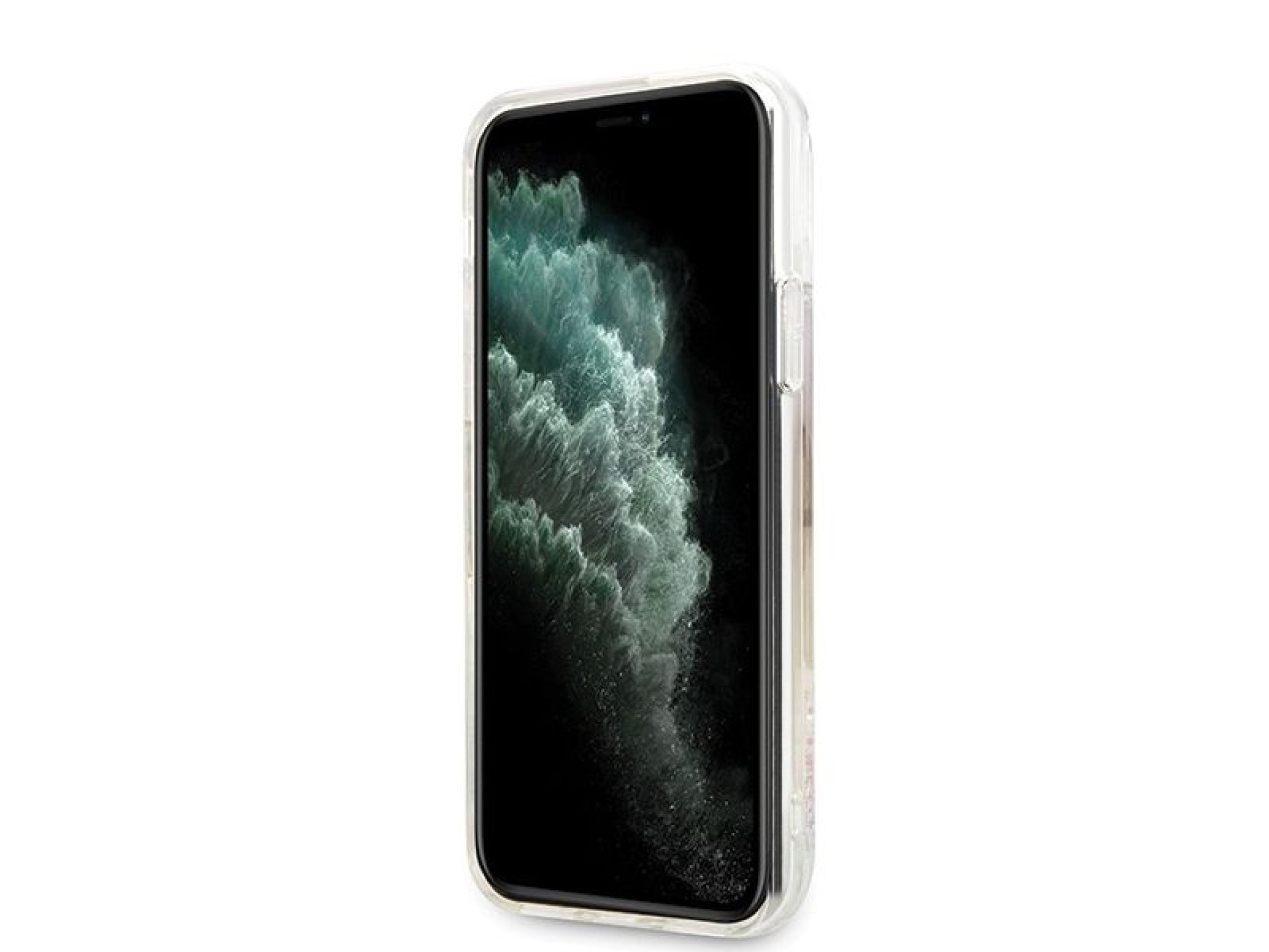 Funda rígida Guess GUHCN58LGIRGP para iPhone 11 Pro con logo circular de purpurina líquida degradada