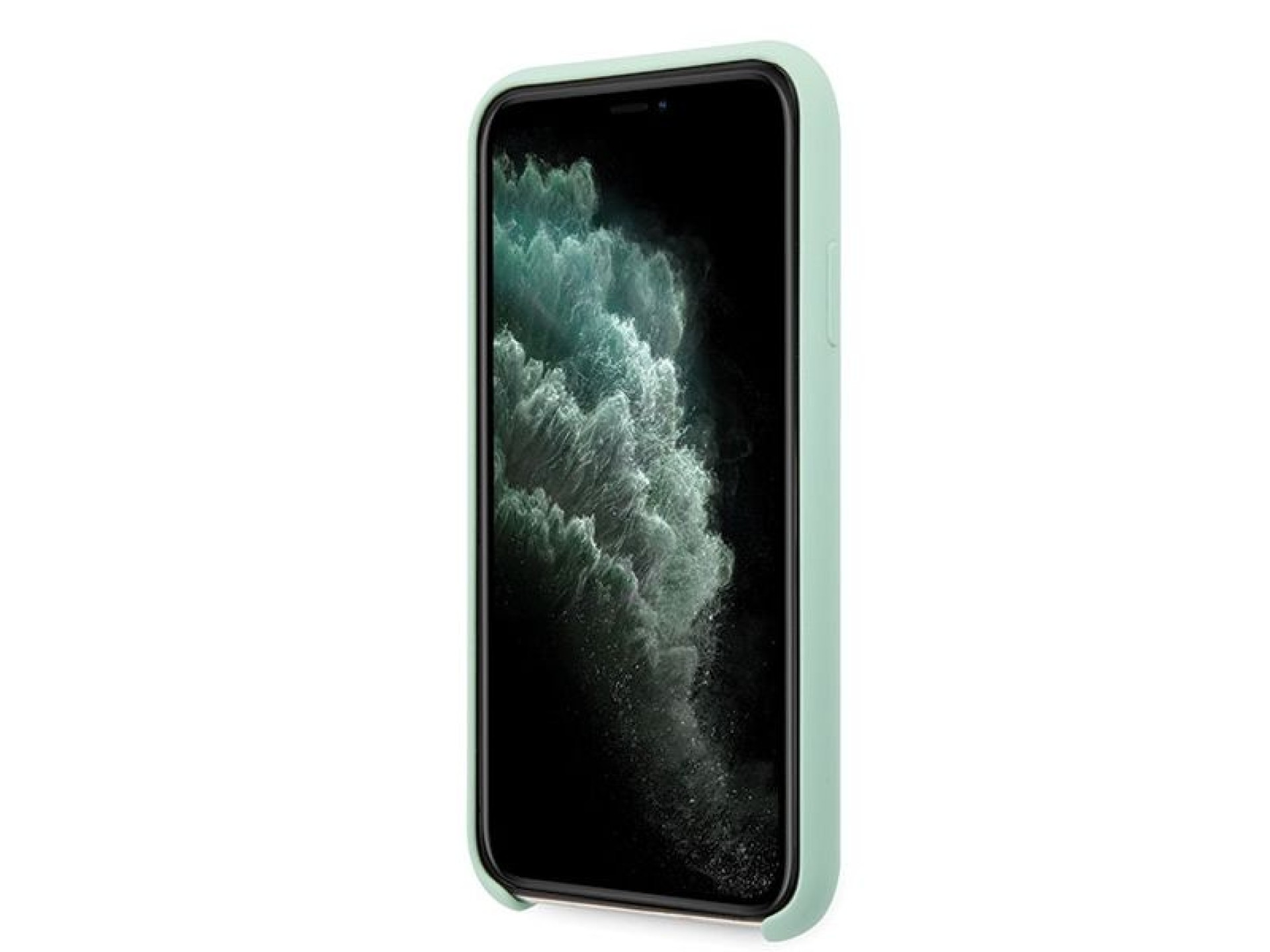 Capa rígida de silicone verde/verde com logo dourado vintage da Guess para iPhone 11 Pro Max (GUHCN6