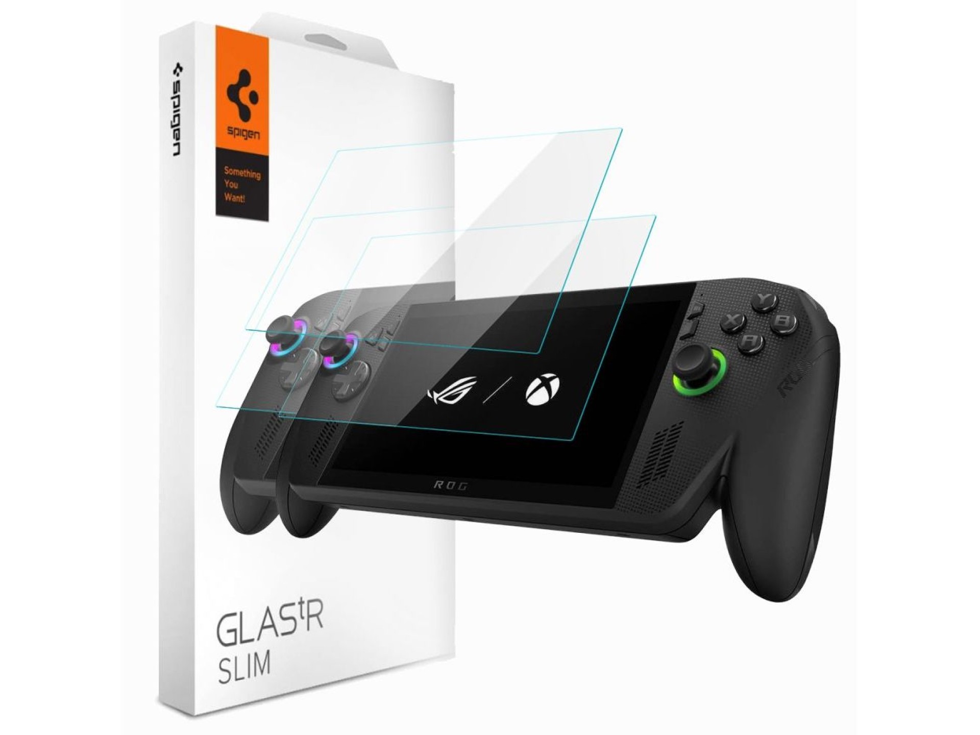 Paquete de 2 protectores de pantalla Spigen Glas.tR Slim de vidrio templado para ROG Xbox Ally X (20