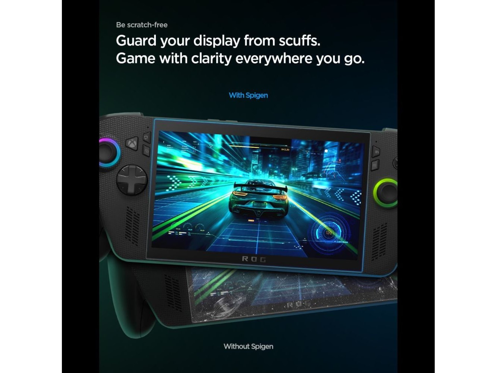 Paquete de 2 protectores de pantalla Spigen Glas.tR Slim de vidrio templado para ROG Xbox Ally X (20