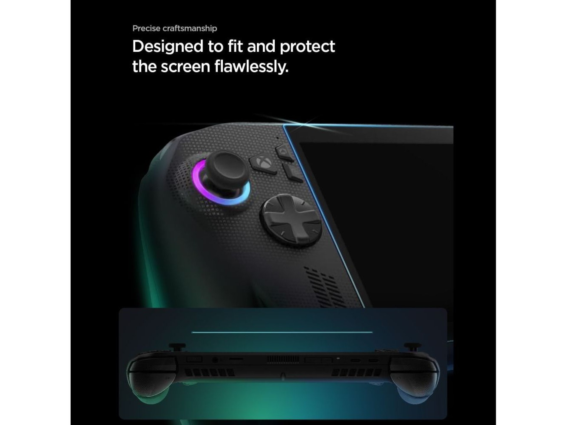 Paquete de 2 protectores de pantalla Spigen Glas.tR Slim de vidrio templado para ROG Xbox Ally X (20