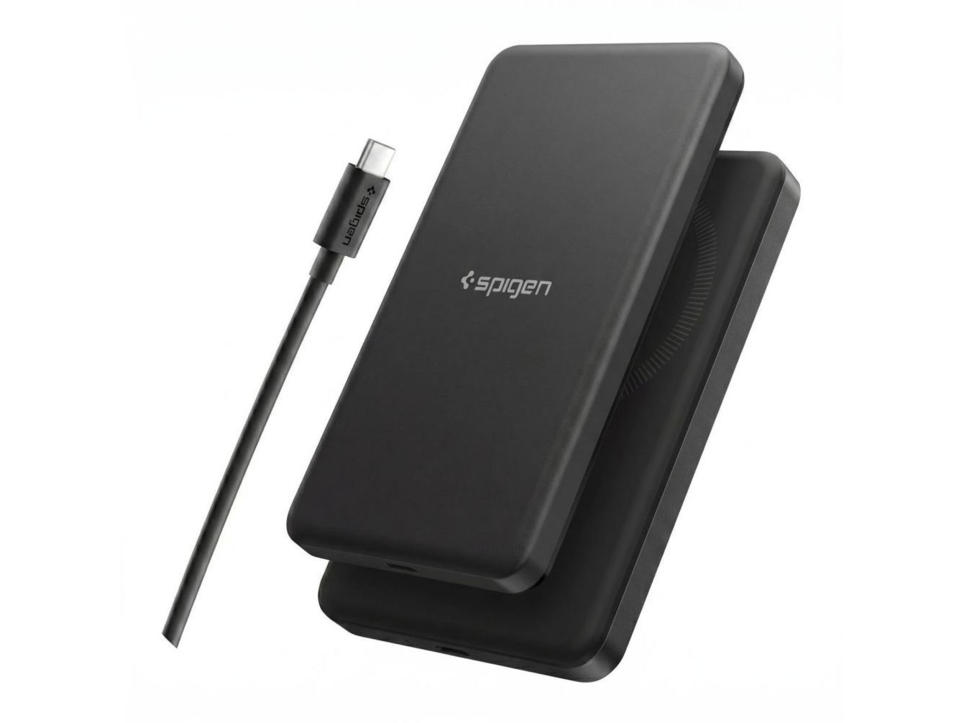 Batería externa Spigen Essential EA2205MQ de 5000 mAh y 22,5 W con carga inalámbrica QI2 - Negra