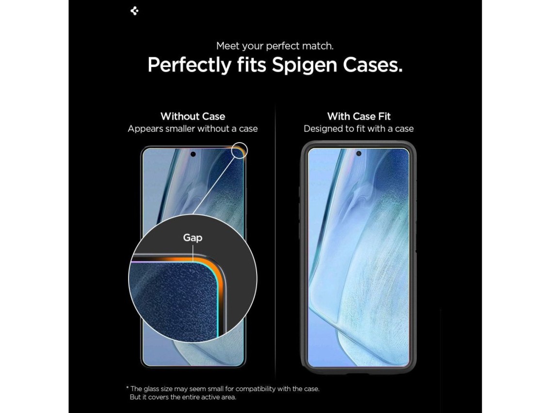 Paquete de 2 protectores de pantalla de vidrio templado antirreflejos Spigen Glas.tR EZ Fit Pro AC p