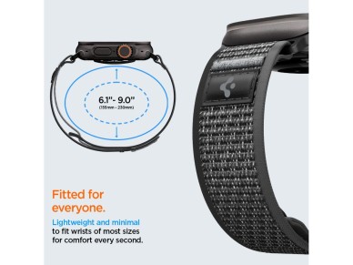 Pulseira Spigen Athlex Air 2 para Apple Watch 44/45/46/49mm - Preta e Cinza Pulseira Spigen Athlex Air 2 para Apple Watch 44/45/46/49mm - Preta e Cinza