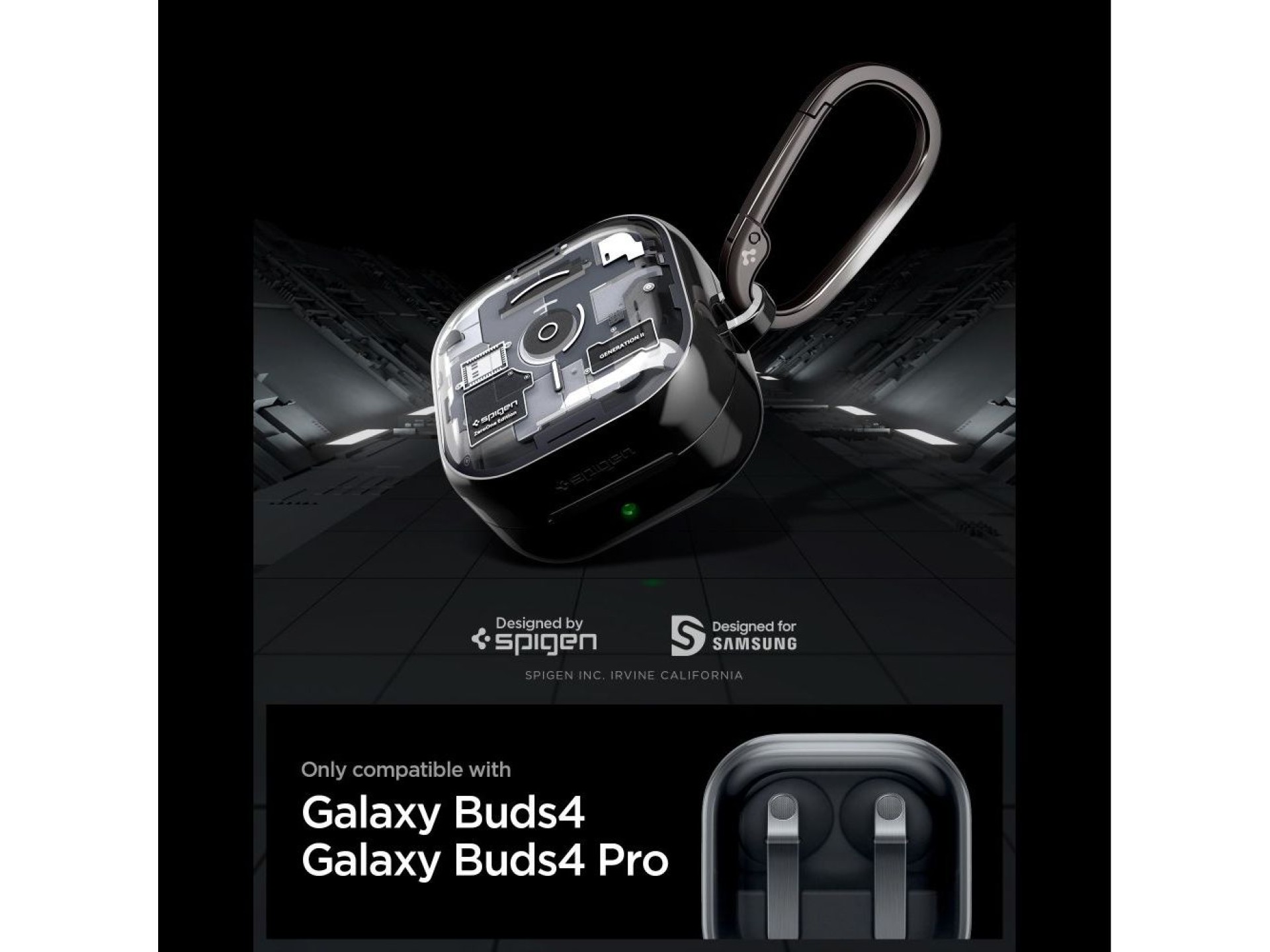Spigen Ultra Hybrid Zero One Case for Samsung Galaxy Buds 4 / 4 Pro - Black