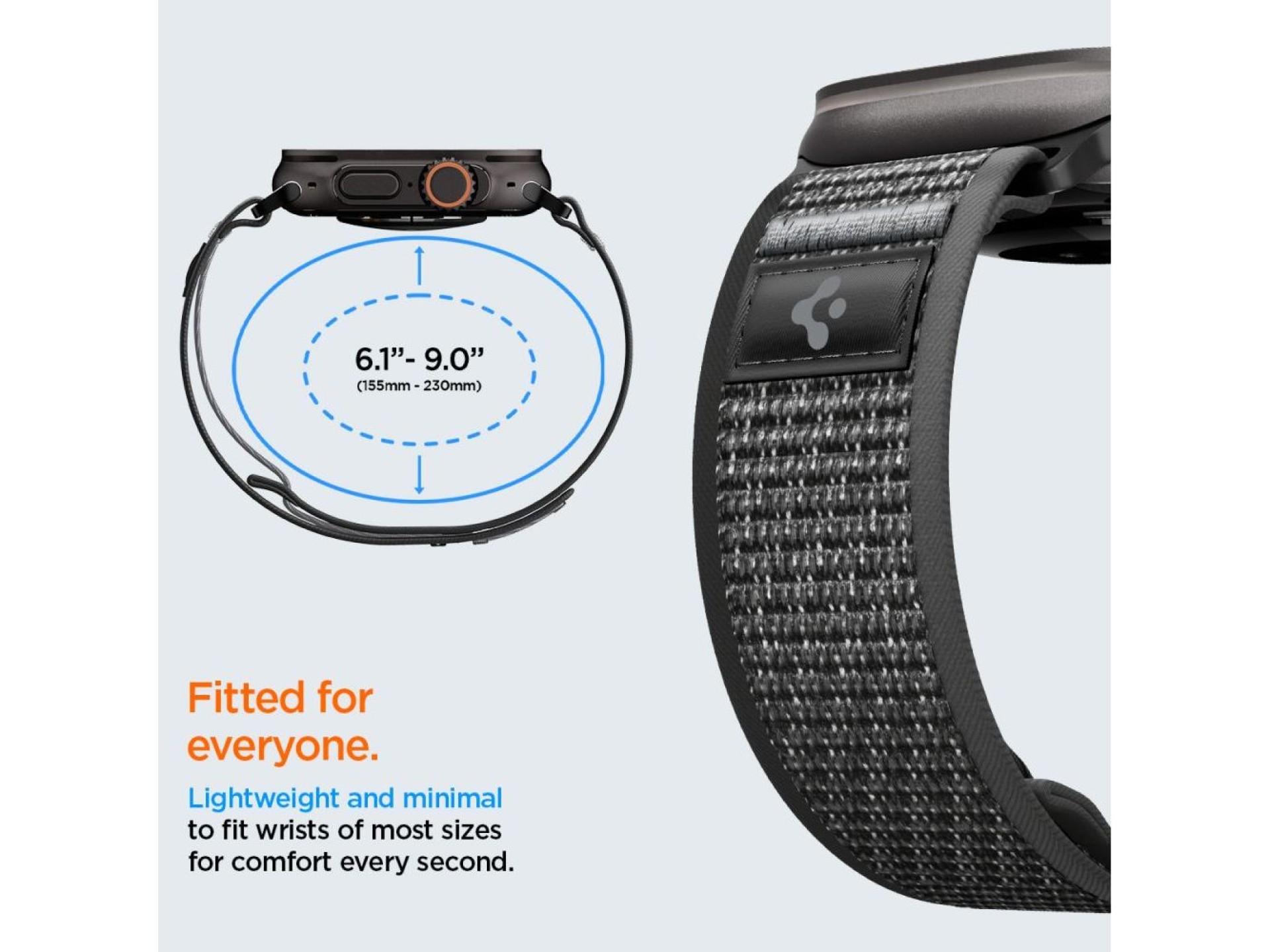Pulseira Spigen Athlex Air 2 para Apple Watch 44/45/46/49mm - Preta e Cinza