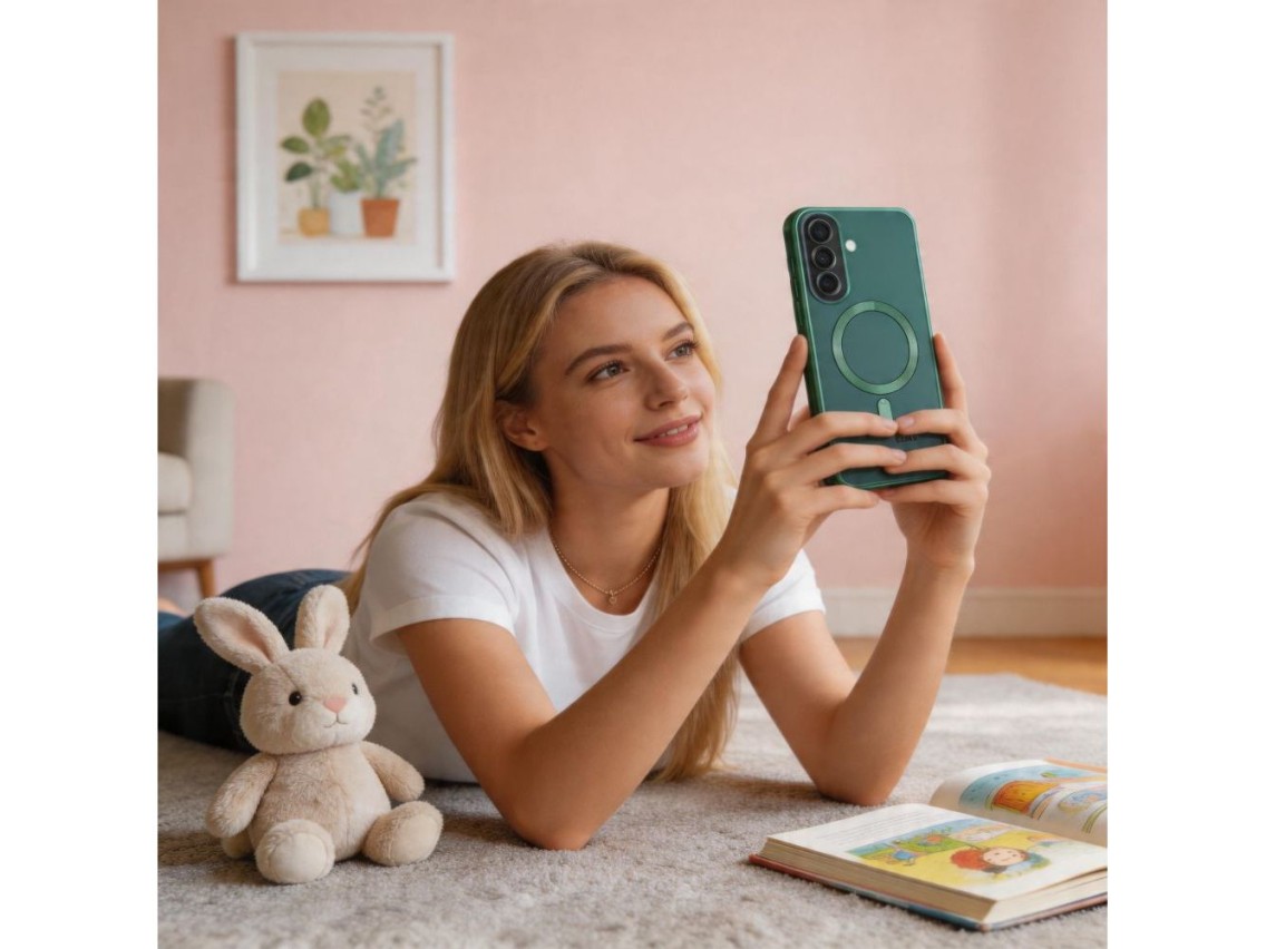 Funda Tech-Protect MagFlex MagSafe para Samsung Galaxy A37 5G - Verde transparente