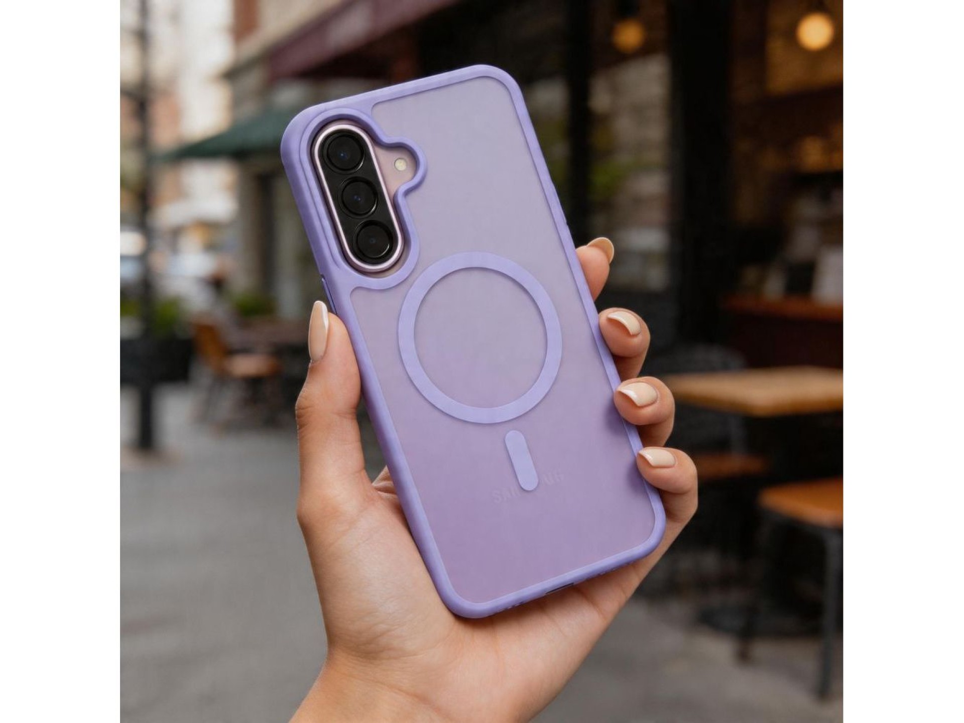 Funda Tech-Protect Magmat MagSafe para Samsung Galaxy A57 5G - Morado mate