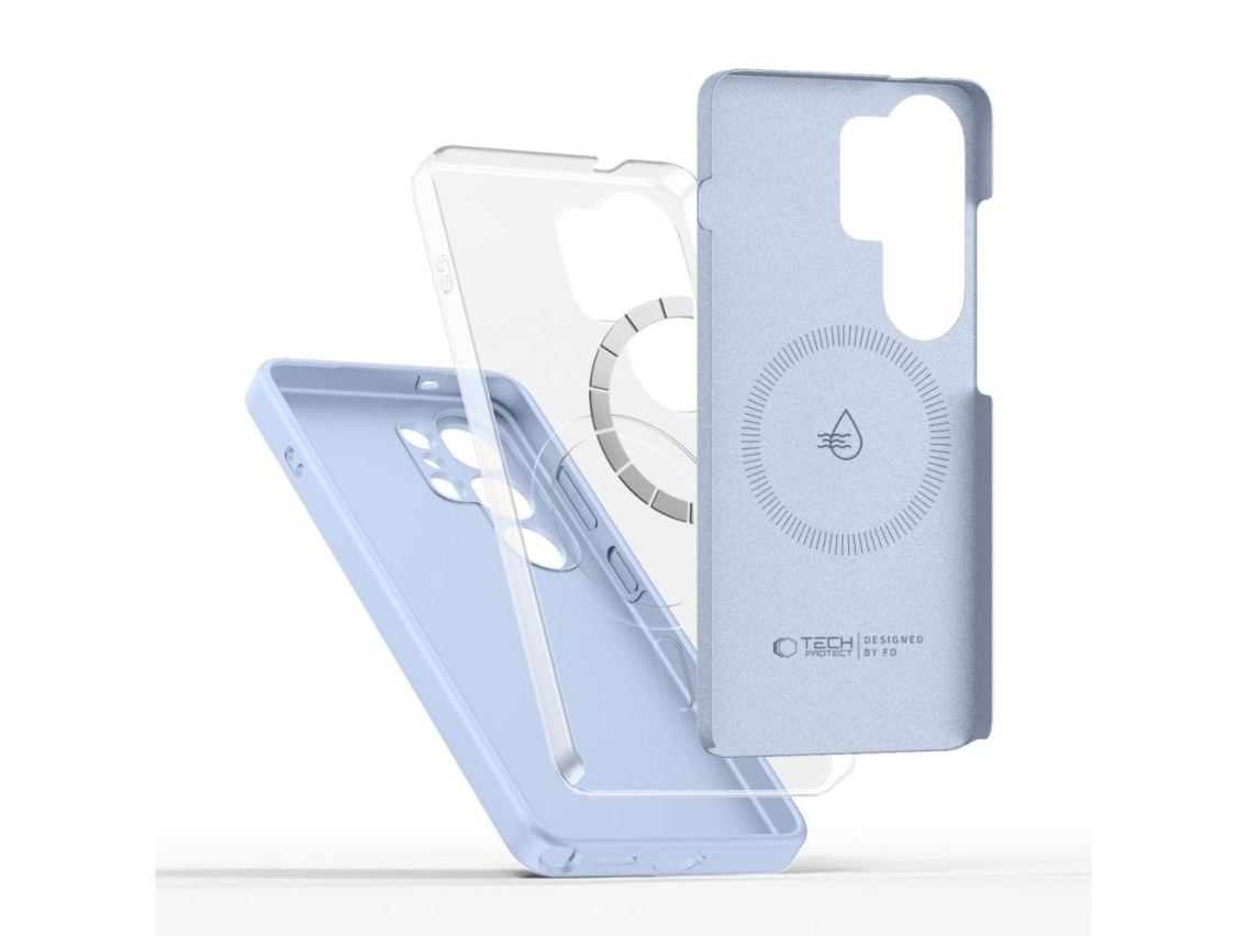Capa de silicone Tech-Protect MagSafe para Samsung Galaxy S26 Ultra - Azul