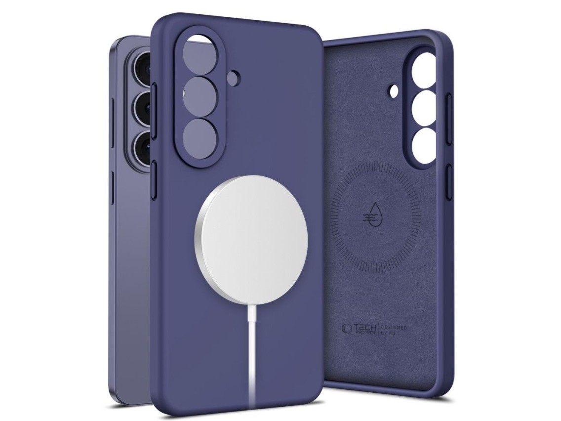 Funda de silicona Tech-Protect MagSafe para Samsung Galaxy S26 - Morada