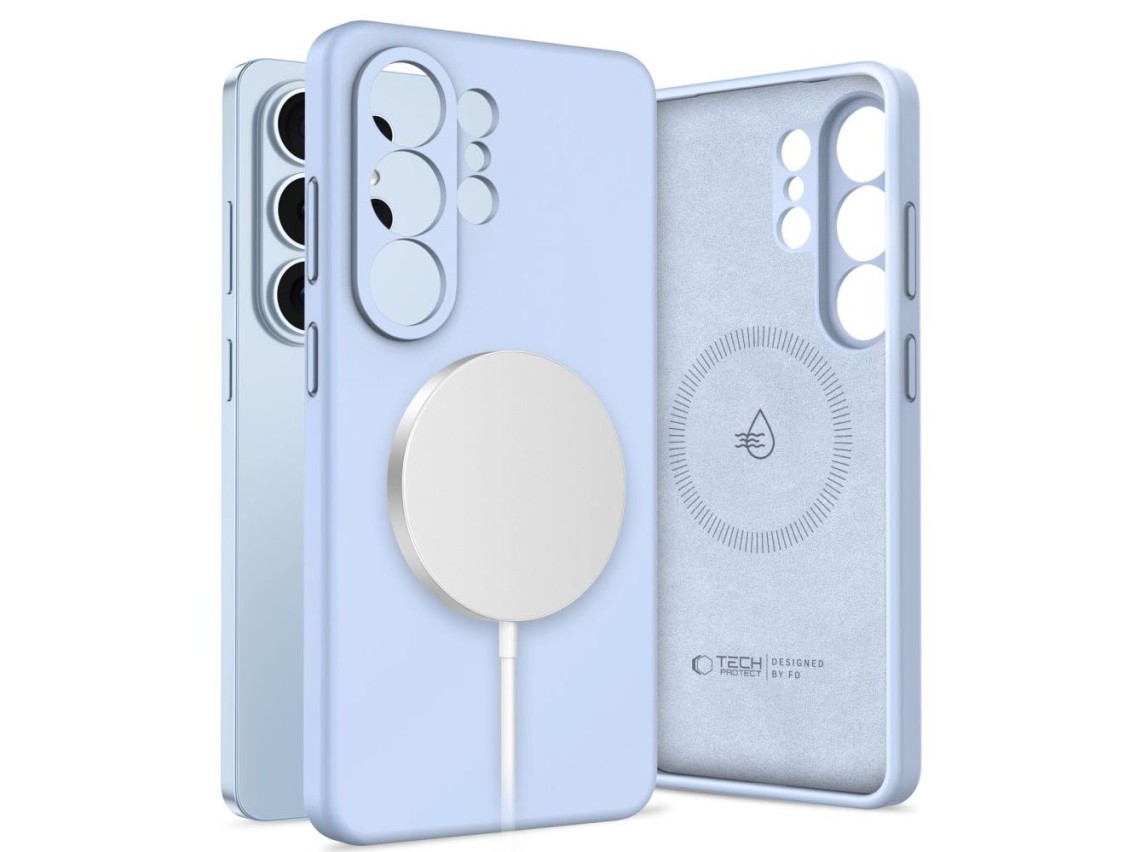 Capa de silicone Tech-Protect MagSafe para Samsung Galaxy S26 Ultra - Azul