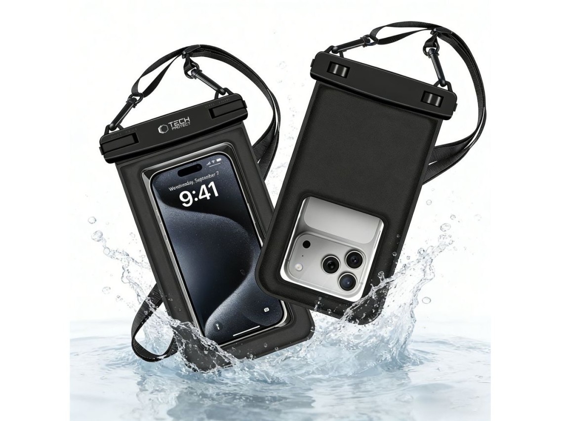 Funda impermeable Tech-Protect UWC7 de 6,9" - Negra
